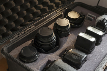 Digital camera equipment shockproof case - Powered by Adobe