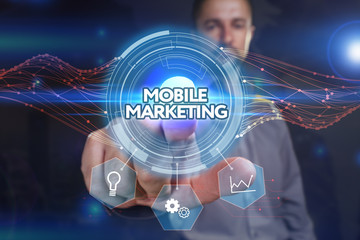 Business, Technology, Internet and network concept. Young busine