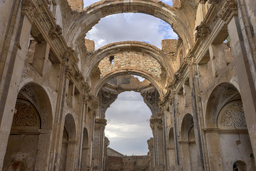 Ruinas del pueblo de Belchites destruido por los bombardeos de la guerra civil Española
