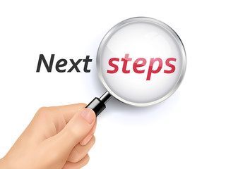 magnify glass of steps