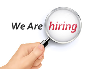 magnify glass of hiring