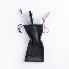 Eyelash makeup accessories in bag