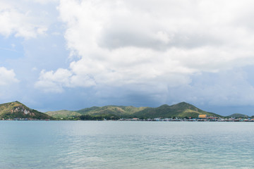 Mountain on island near sea,view in sea,chonburi,thailand