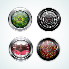 Metal and black of wall clock analog 