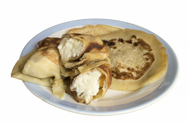 Home pancakes with pot cheese