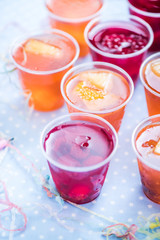 colorful healthy fruit jelly