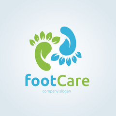 Foot Care logo, Healthy care Logo template.