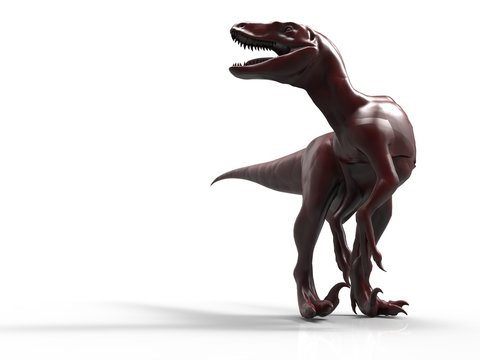 Velociraptor front view 3d rendering