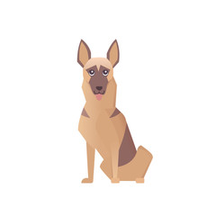 German shepherd dog cartoon illustration