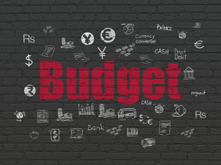 Money concept: Budget on wall background