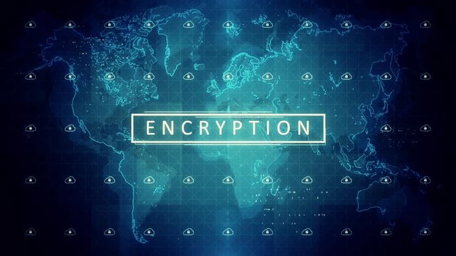 The signs of coding on the world map in a looped video.