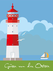 Poster Ostsee mit Leuchtturm