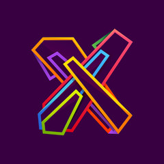 Letter X logo formed by colorful neon lines.