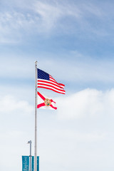 American and Florida Flags.