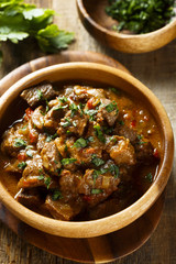 Beef goulash with fresh parsley