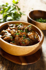 Beef goulash with fresh parsley