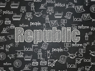 Politics concept: Republic on School board background