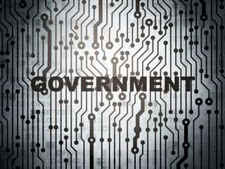 Politics concept: circuit board with Government