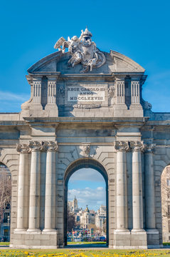 The Alcala Gate in Madrid, Spain.