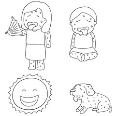 vector set of hot weather