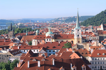 On the Prague rooftops view from the observation deck
