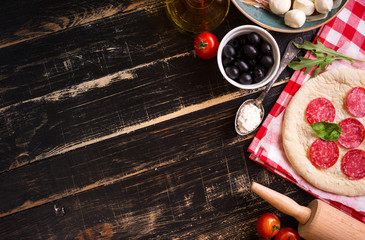 Pizza making background
