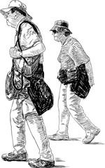 couple of the elderly tourists