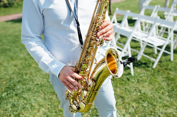 Saxophone player jazz music instrument Saxophonist