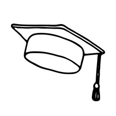 Graduation cap icon. Outlined