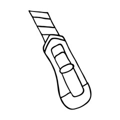 Stationery knife icon. Outlined