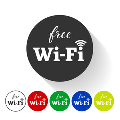 Free wifi icon. Wireless connection sticker