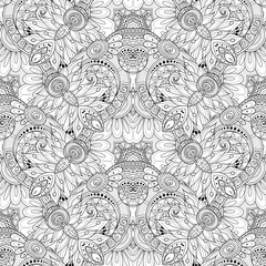 Vector Seamless Monochrome Ornate Pattern