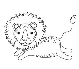 lion cute wildlife icon vector isolated graphic