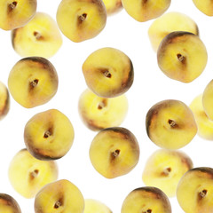 Beautiful background of peaches. Isolated 
