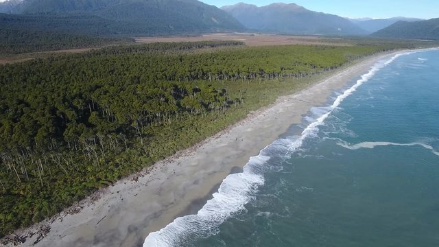 Bruce Bay, New Zealand, aerial shot