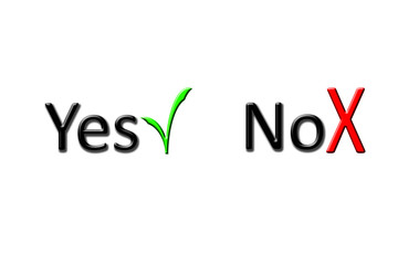 Yes No, Check Cross, Illustration