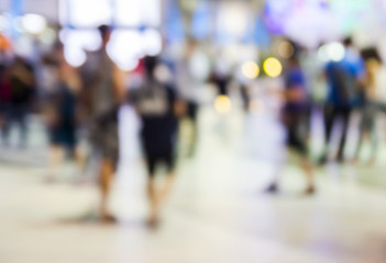 Abstract blurred background of people are walking in the shoppin