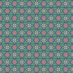 Seamless vintage background. Retro color style patterns for textile design. Wallpaper, background. Vector illustration.