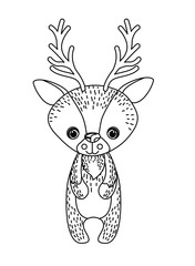 reindeer cute wildlife icon vector isolated graphic