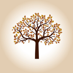 Autumn Vector Tree. Illustration of Nature