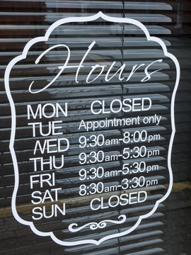Shop Opening Hours