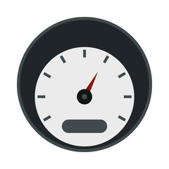 Speedometer icon in flat style on a white background