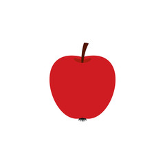 Red apple icon in flat style on a white background
