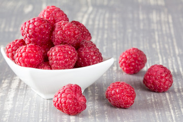 Bowl with raspberries
