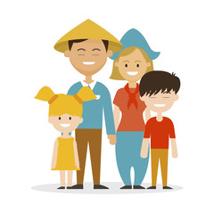 Ethnic family father Chinese, mother European