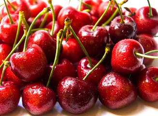Fresh juicy organic cherries