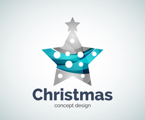 Obraz premium Vector Christmas or New Year star decoration logo template