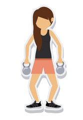 person figure athlete weightlifting sport icon vector illustration design