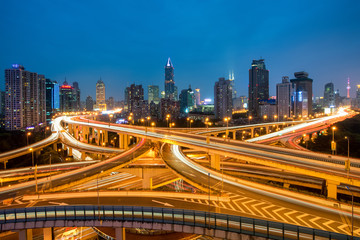 Fototapeta na wymiar Shanghai elevated road junction in China