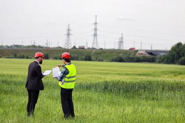 construction two man in the field